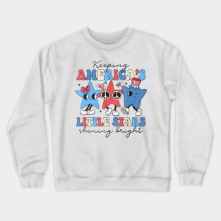 Pediatric Nurse 4th of July Little Stars Shining Bright Crewneck Sweatshirt